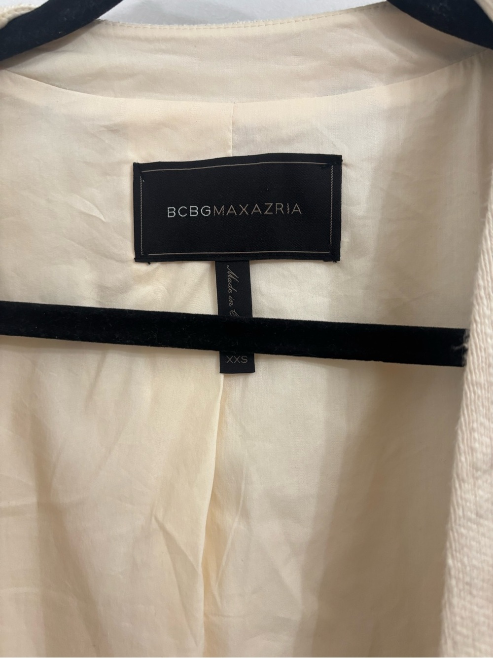 BCBGMaxAzria Cream Blazer with Navy, Mustard & Pink Stripes - Picture 3 of 5